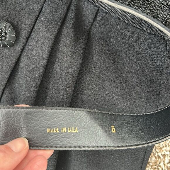 Vintage Kenar Dress Formal Sleeveless Black Maxi Crocheted Dress - Picture 10 of 15